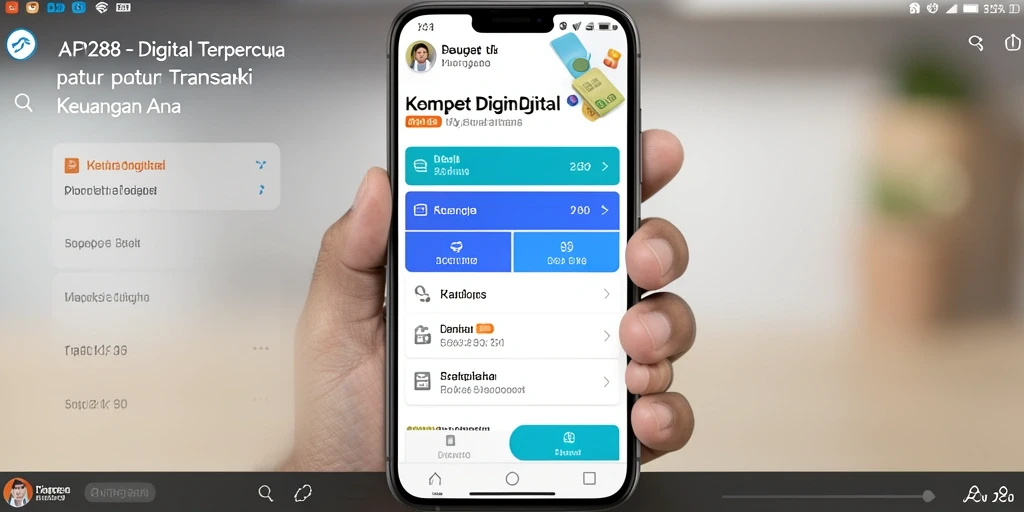 Tampilan antarmuka aplikasi Dompet Digital API288 yang modern dan user-friendly.