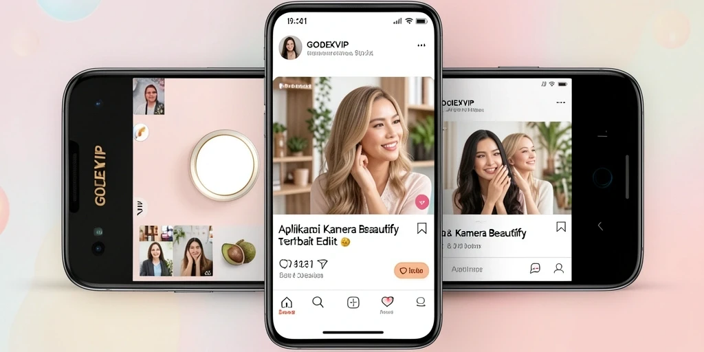 Tampilan antarmuka GOJEKVIP dengan fitur Kamera Beautify yang intuitif.