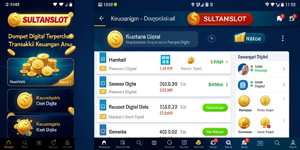 Tampilan antarmuka SULTANSLOT yang memudahkan penggunaan Dompet Digital.