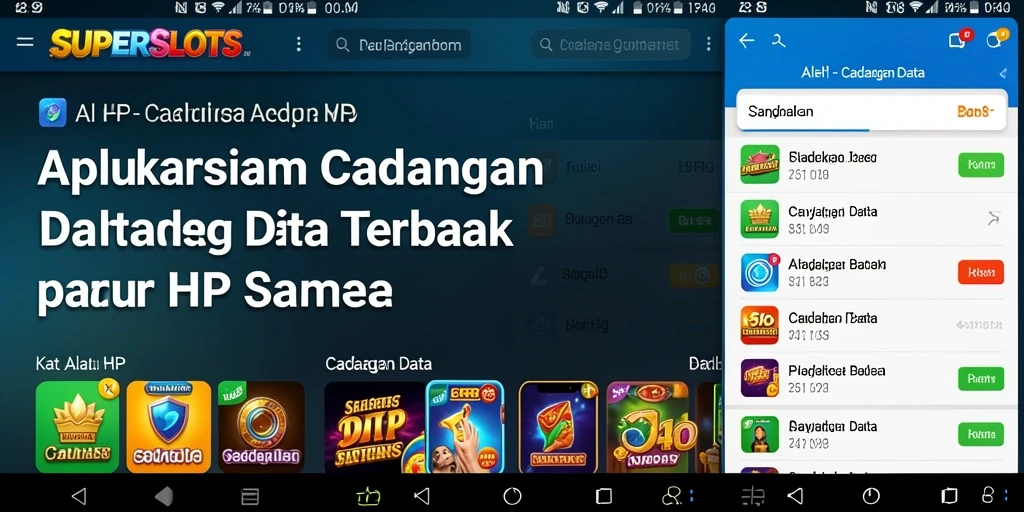 Tampilan antarmuka sederhana dari SUPERSLOTS untuk cadangan data.