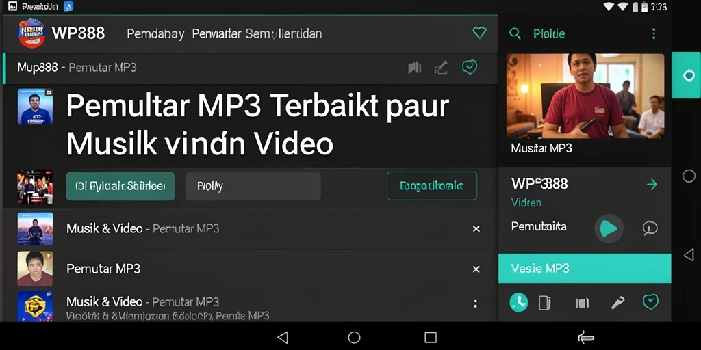 Tampilan antarmuka WP888 yang memudahkan navigasi Pemutar MP3.
