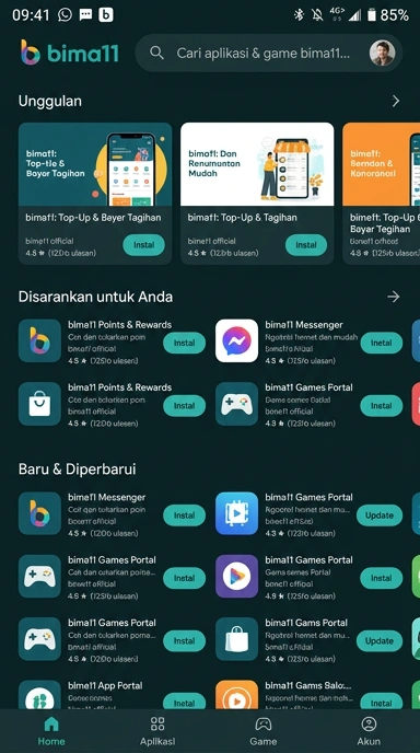Tampilan katalog aplikasi bima11