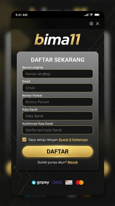 Tampilan halaman daftar bima11