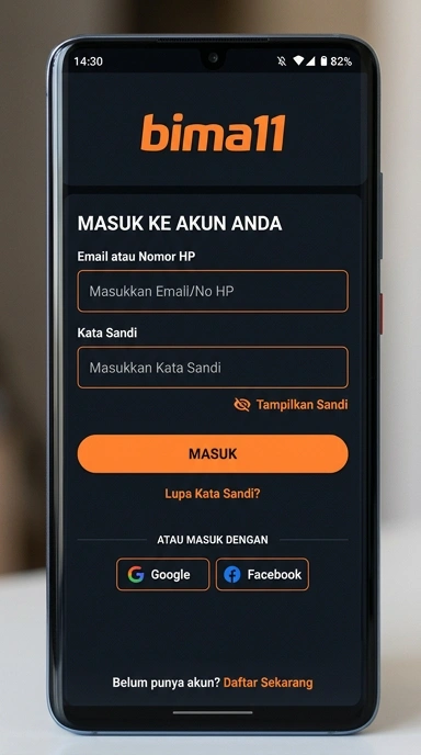 Tampilan halaman login bima11
